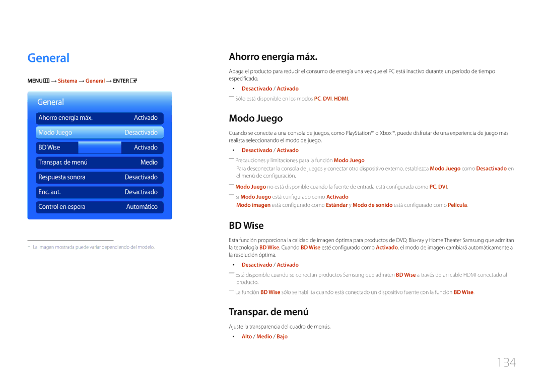 Samsung LH32MDCPLGC/EN, LH40MDCPLGC/EN, LH55MDCPLGC/EN, LH46MDCPLGC/EN manual General, 134 