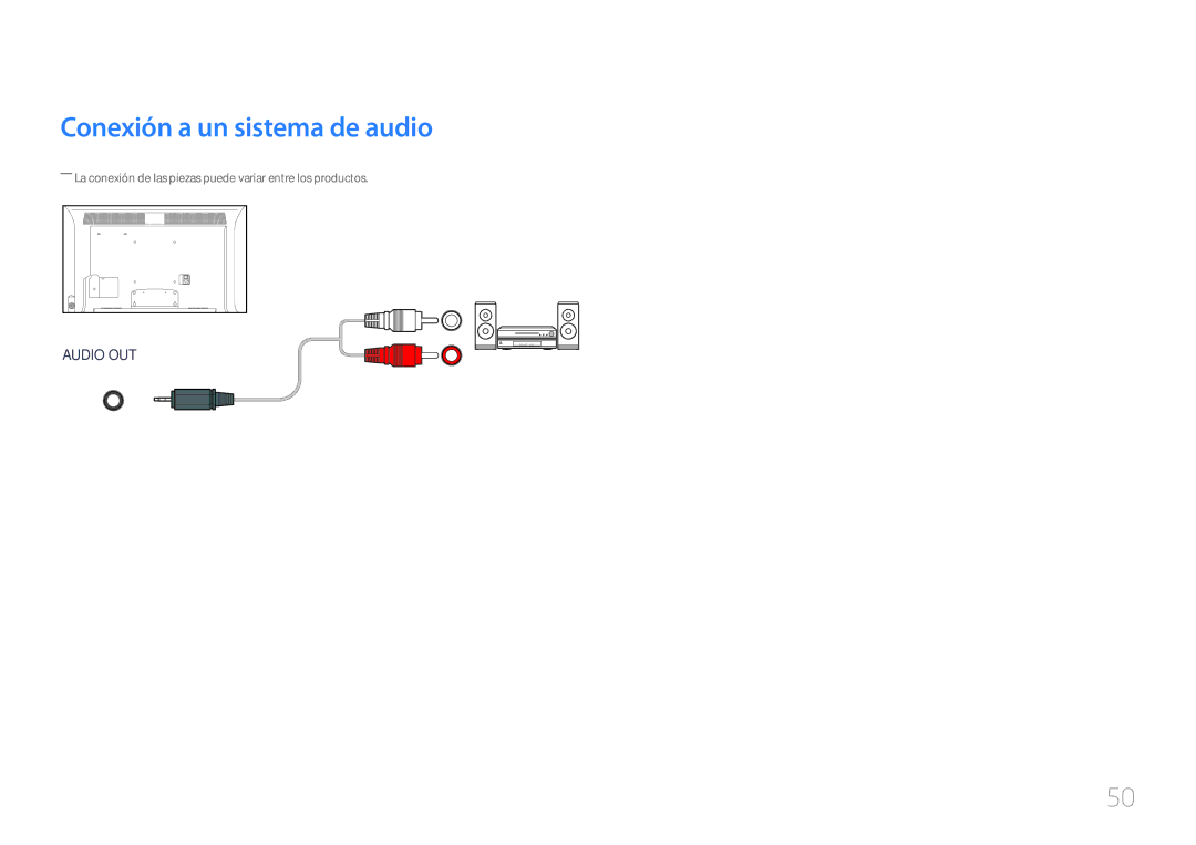 Samsung LH32MDCPLGC/EN, LH40MDCPLGC/EN, LH55MDCPLGC/EN, LH46MDCPLGC/EN manual Conexión a un sistema de audio 