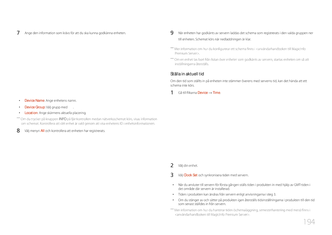 Samsung LH32MDCPLGC/EN, LH40MDCPLGC/EN, LH55MDCPLGC/EN, LH46MDCPLGC/EN manual 194 