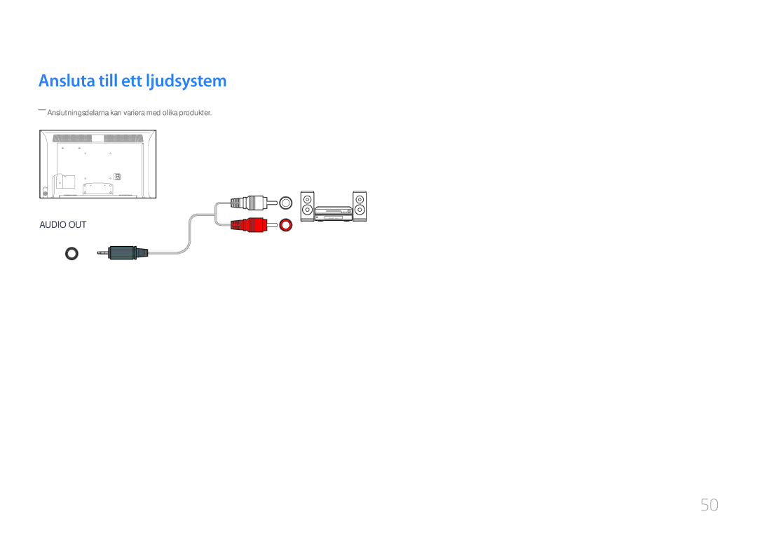 Samsung LH32MDCPLGC/EN, LH40MDCPLGC/EN, LH55MDCPLGC/EN, LH46MDCPLGC/EN manual Ansluta till ett ljudsystem 