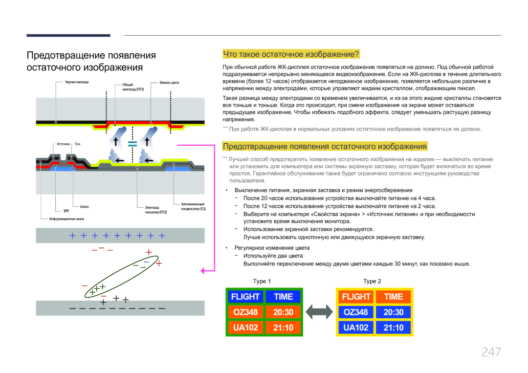 Samsung LH46MDCPLGC/EN manual 247, Предотвращение появления остаточного изображения, Что такое остаточное изображение? 