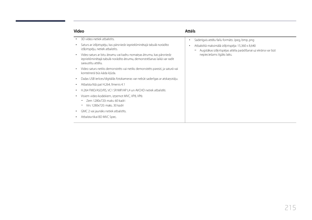 Samsung LH46MDCPLGC/EN, LH40MDCPLGC/EN, LH55MDCPLGC/EN, LH32MDCPLGC/EN manual 215, Video 