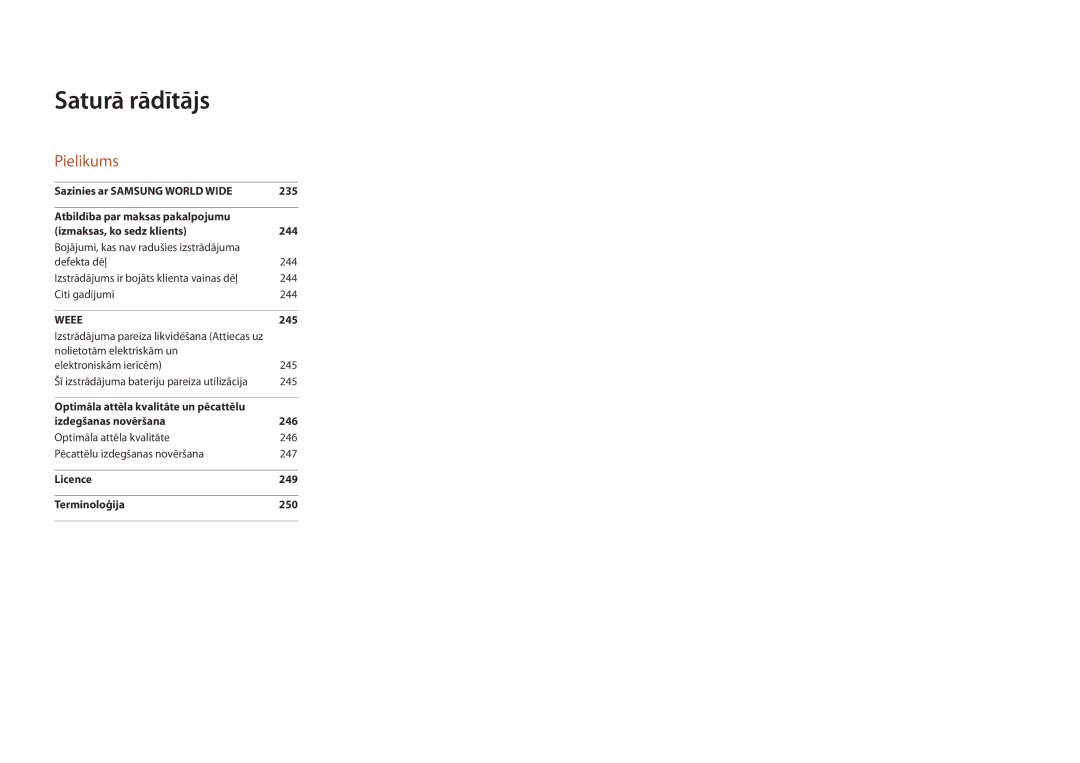 Samsung LH32MDCPLGC/EN, LH40MDCPLGC/EN, LH55MDCPLGC/EN, LH46MDCPLGC/EN manual Pielikums 