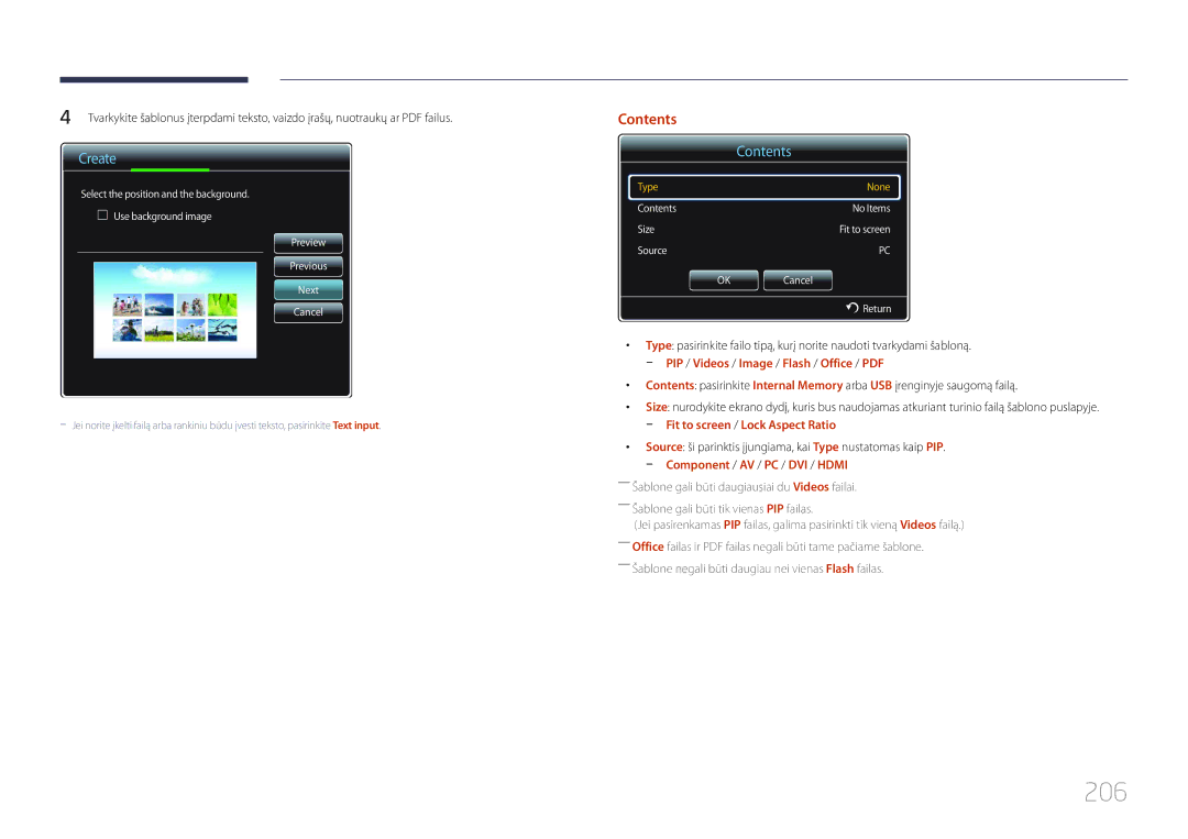 Samsung LH32MDCPLGC/EN, LH40MDCPLGC/EN, LH55MDCPLGC/EN, LH46MDCPLGC/EN manual 206, Contents 