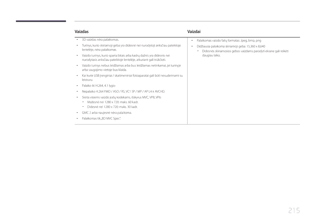 Samsung LH46MDCPLGC/EN, LH40MDCPLGC/EN, LH55MDCPLGC/EN, LH32MDCPLGC/EN manual 215, Vaizdas 