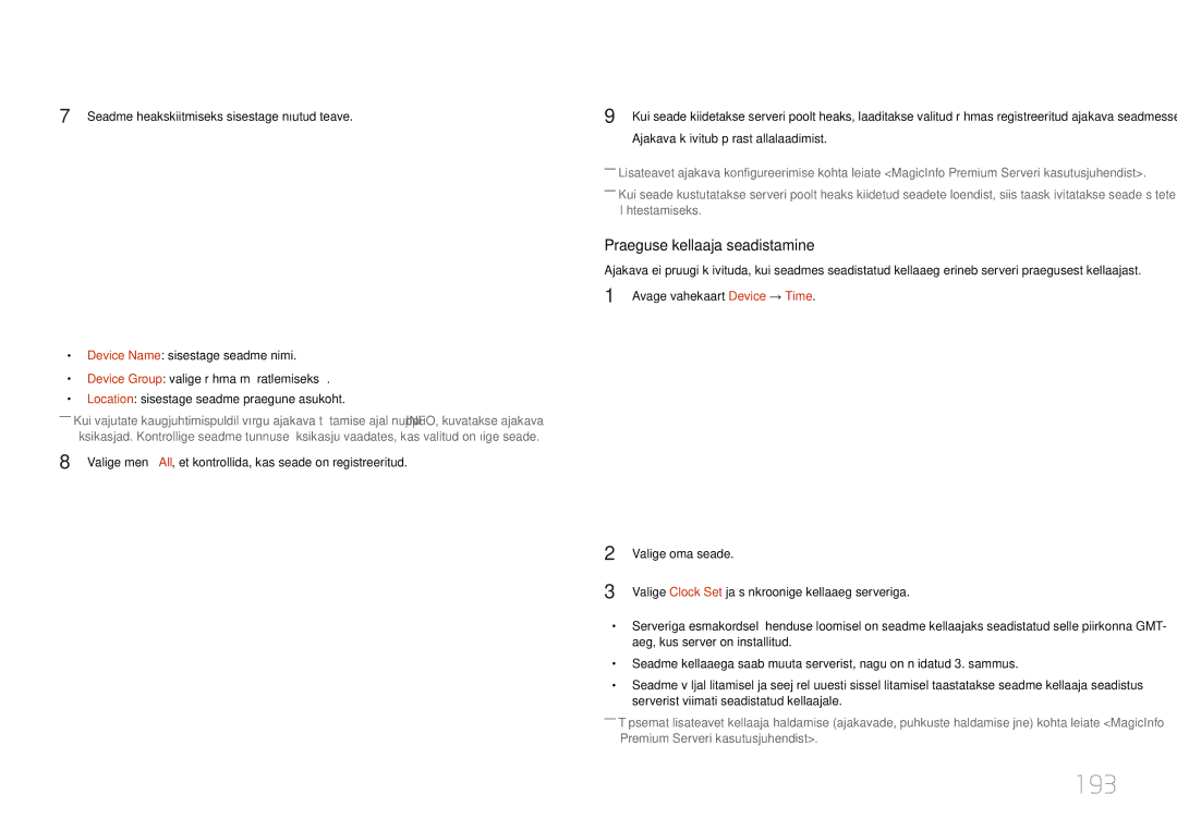 Samsung LH55MDCPLGC/EN, LH40MDCPLGC/EN, LH32MDCPLGC/EN, LH46MDCPLGC/EN manual 193, Ajakava käivitub pärast allalaadimist 