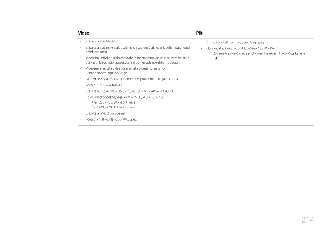 Samsung LH32MDCPLGC/EN, LH40MDCPLGC/EN, LH55MDCPLGC/EN, LH46MDCPLGC/EN manual 214, Video 