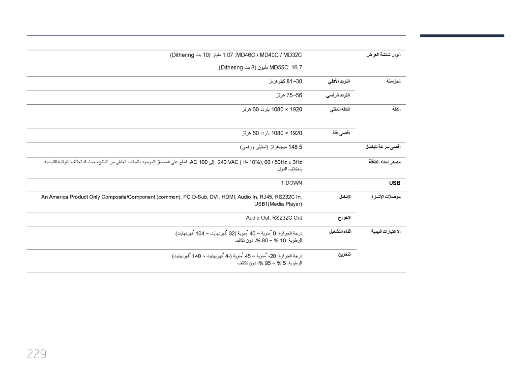 Samsung LH32MDCPLGC/NG, LH40MDCPLGC/HD, LH46MDCPLGC/NG, LH40MDCPLGC/NG, LH32MDCPLGC/UE, LH46MDCPLGC/UE, LH55MDCPLGC/NG manual 229 