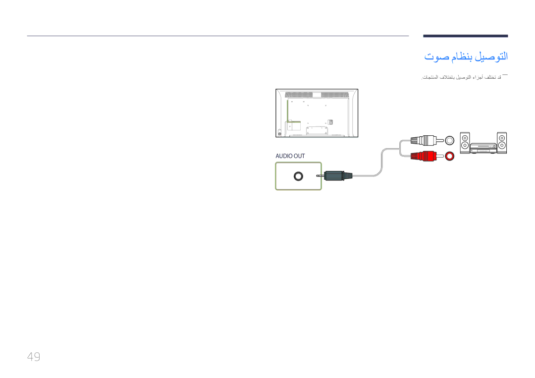 Samsung LH32MDCPLGC/NG, LH40MDCPLGC/HD, LH46MDCPLGC/NG manual توص ماظنب ليصوتلا, تاجتنملا فلاتخاب ليصوتلا ءازجأ فلتخت دق―― 