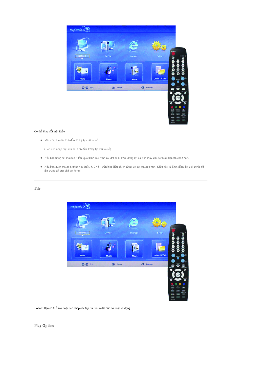 Samsung LH40MGTLBC/XV, LH40MGPLBC/XV, LH46MGPLBC/XV, LH46MGTLBC/XV manual File, Play Option 