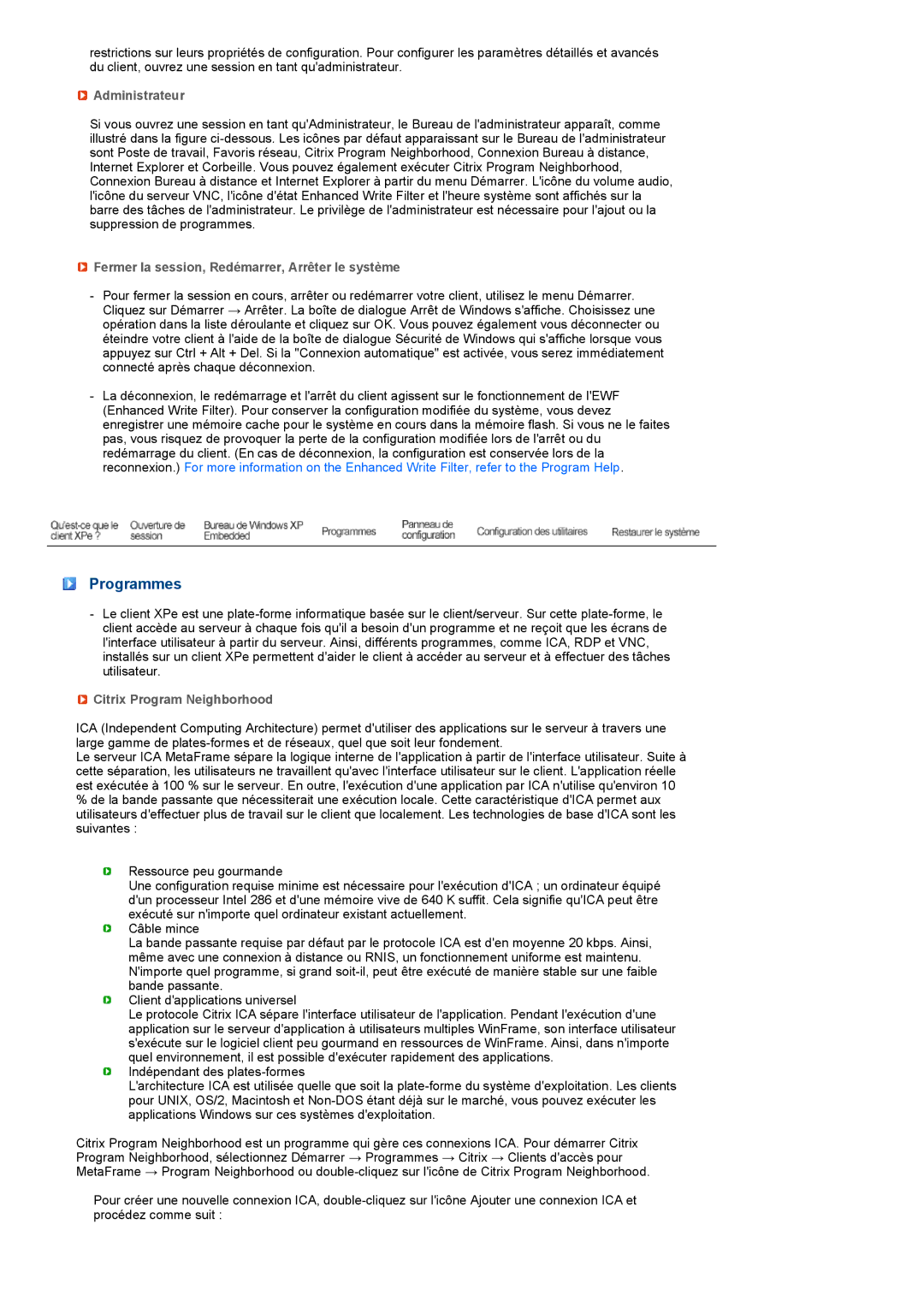 Samsung LF19TPTLSJ/EN, LH40MGPPBC/EN manual Programmes, Administrateur, Fermer la session, Redémarrer, Arrêter le système 