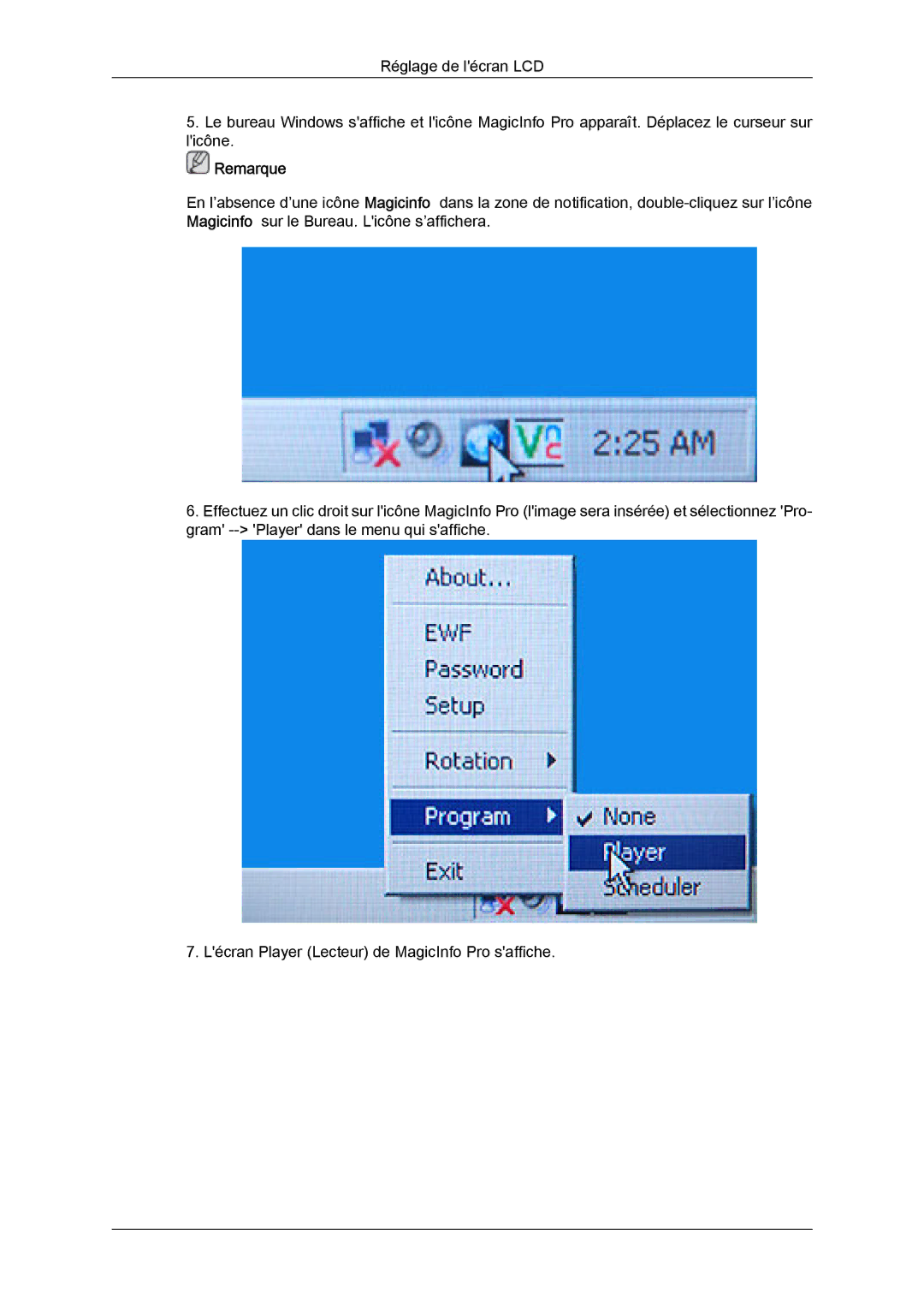 Samsung LH40MGTLBC/EN, LH40MGPPBC/EN, LH46MGTLBC/EN, LH40MGPLBC/EN, LH46MGPLBC/EN manual Remarque 