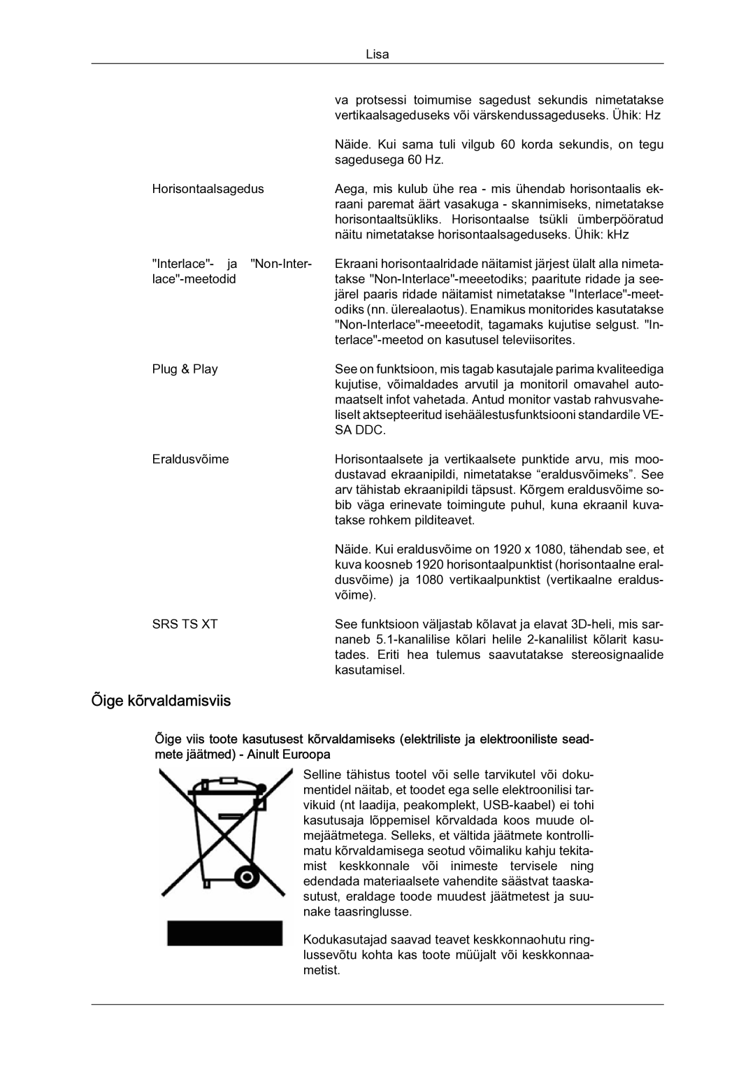 Samsung LH40MGQLBC/EN manual Õige kõrvaldamisviis, Sa Ddc 