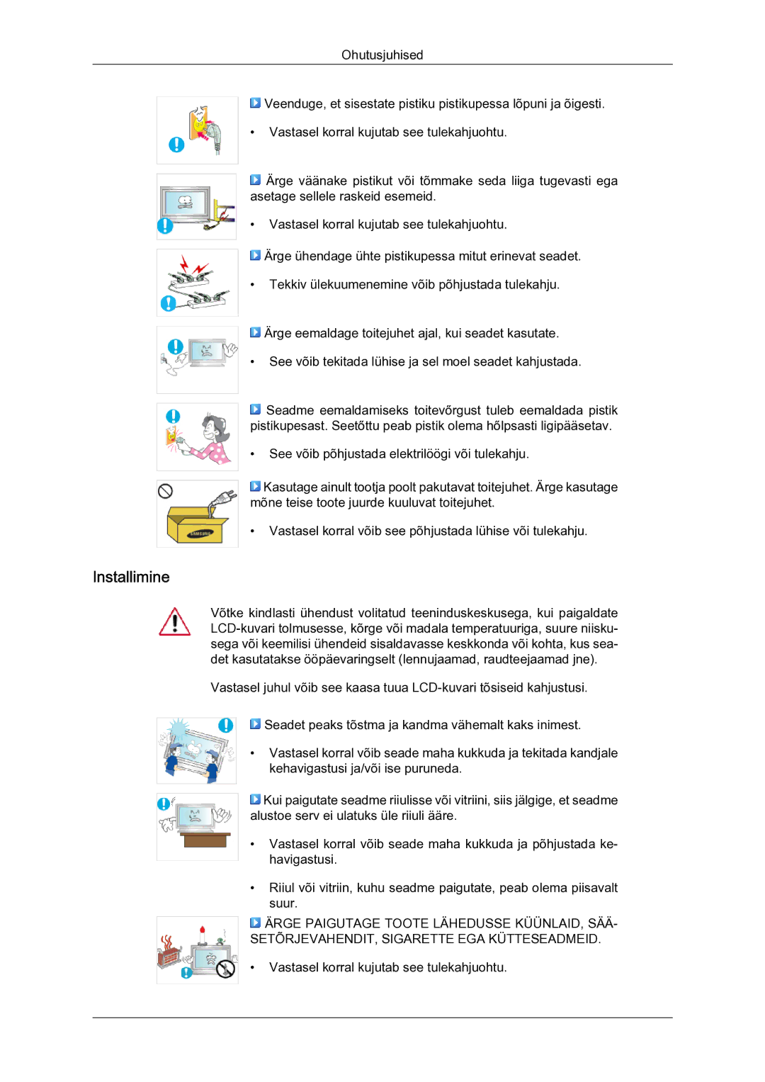 Samsung LH40MGQLBC/EN manual Installimine 