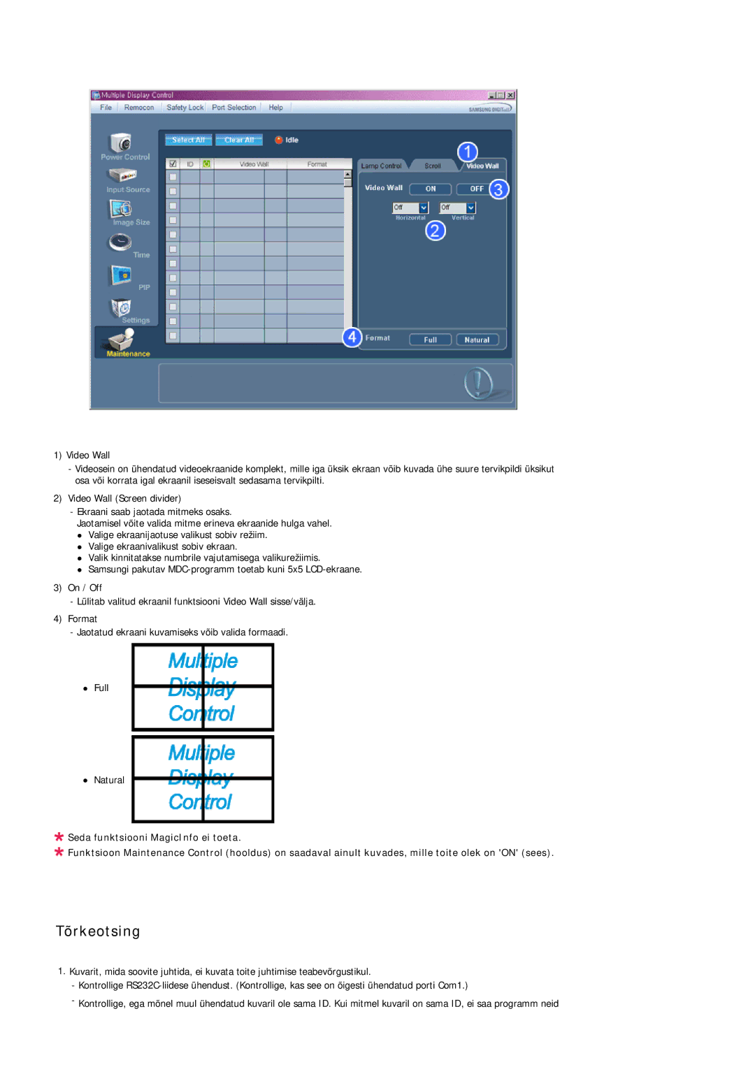 Samsung LH40MGQLBC/EN manual Tõrkeotsing 