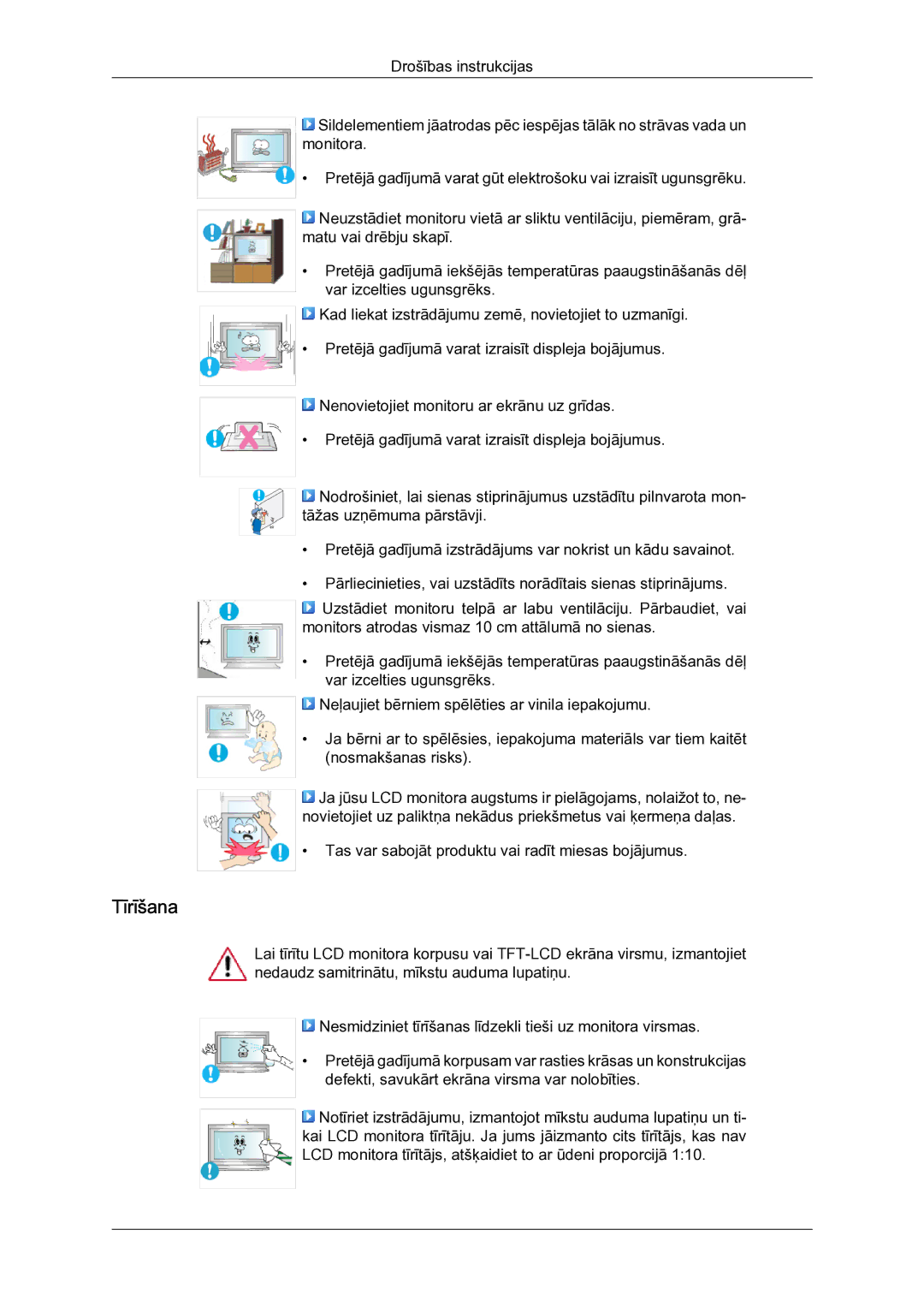 Samsung LH40MGQLBC/EN manual Tīrīšana 