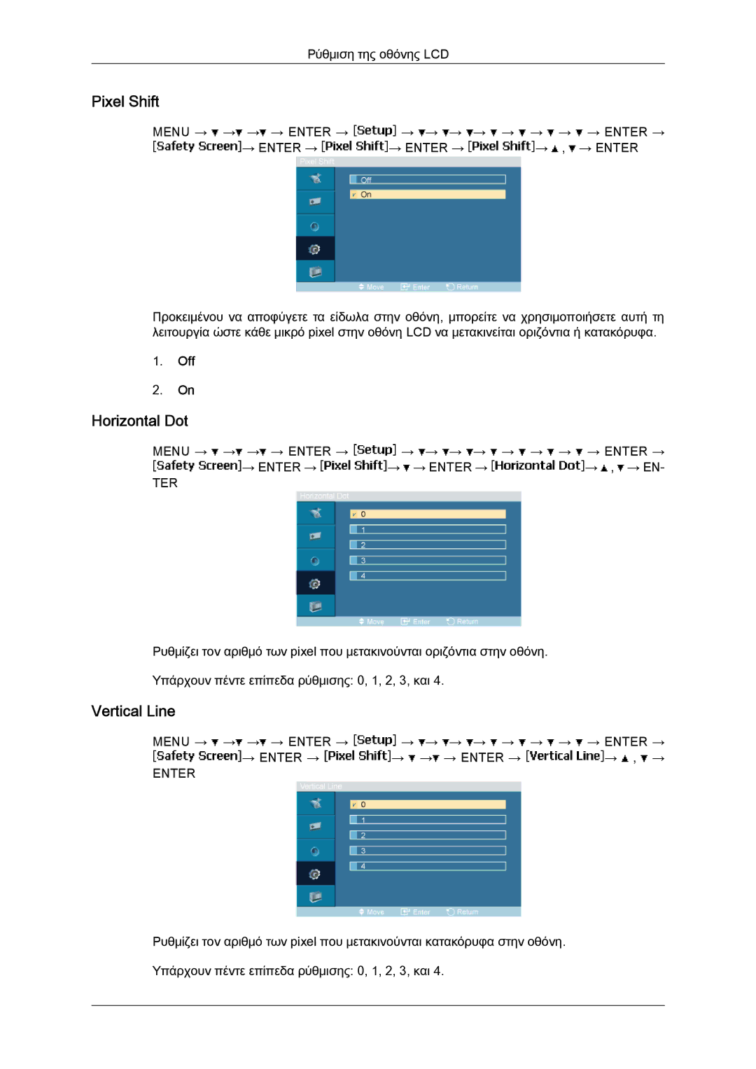 Samsung LH40MGTLBC/EN manual Horizontal Dot, Vertical Line 