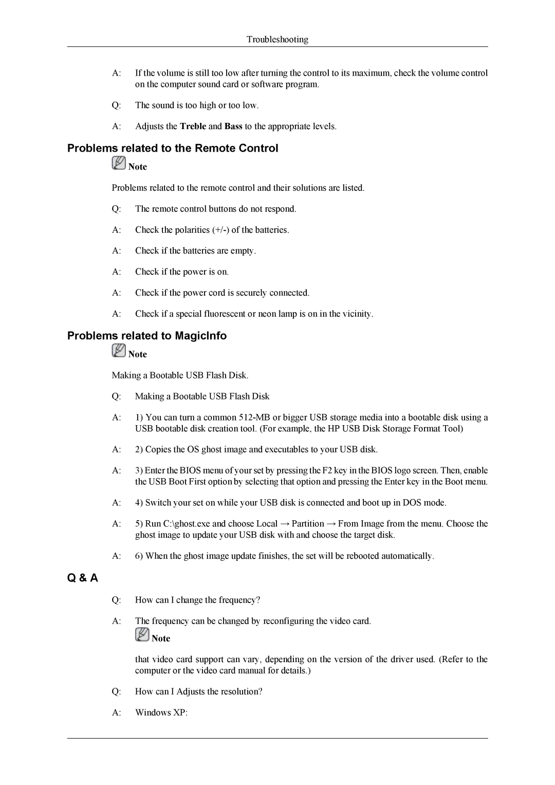 Samsung LH46MGTLGD/EN, LH40MGTLGD/EN manual Problems related to the Remote Control, Problems related to MagicInfo 