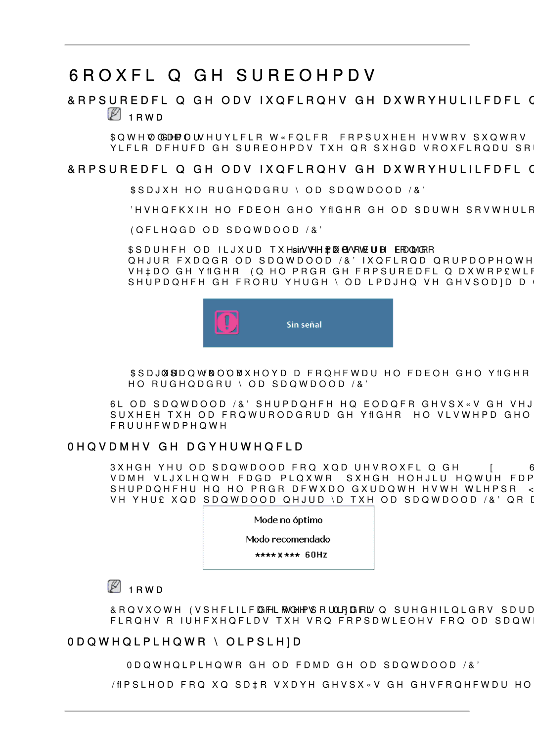 Samsung LH46LBTLBC/ZA Comprobación de las funciones de autoverificación, Mensajes de advertencia, Mantenimiento y limpieza 