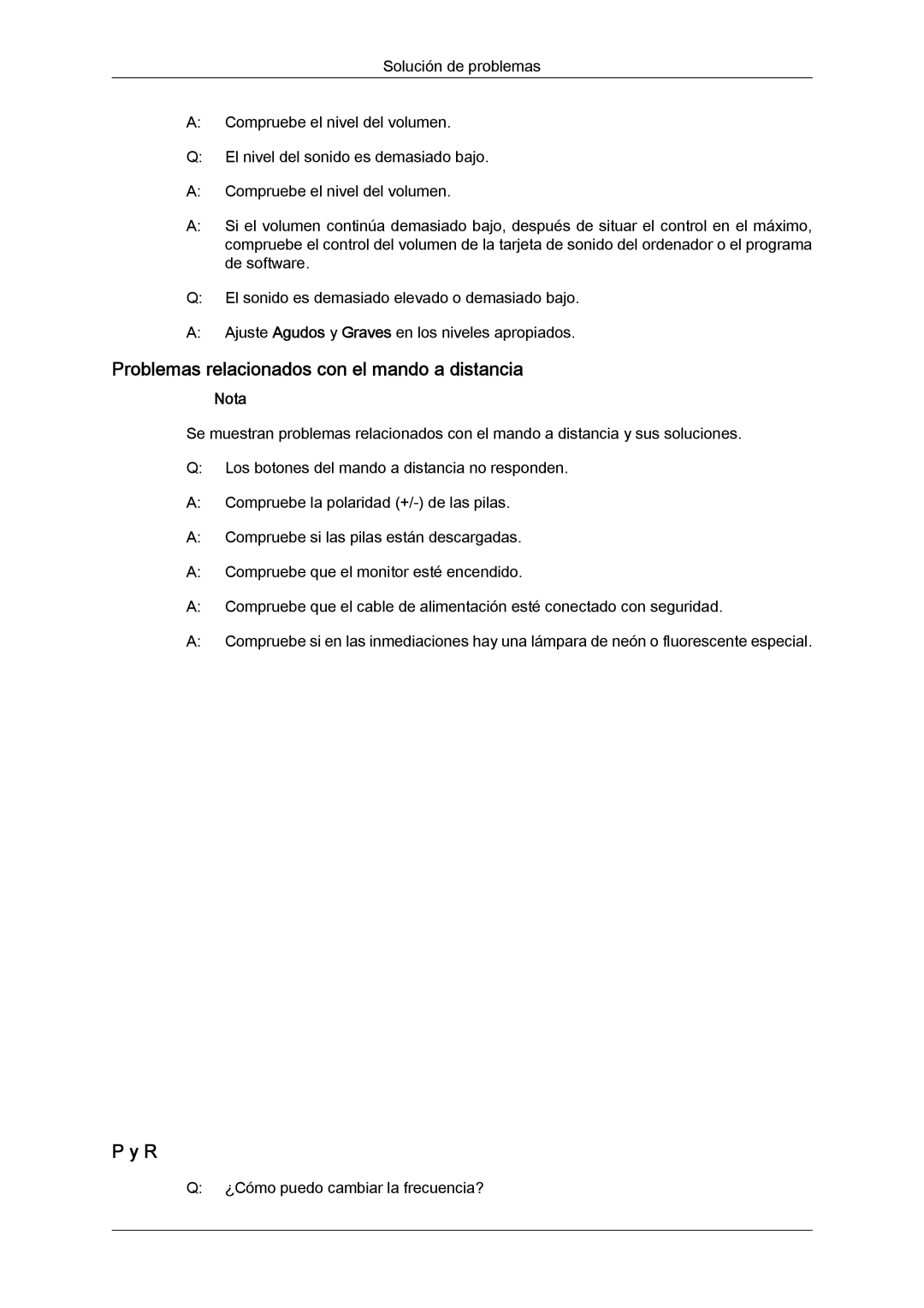 Samsung LH46MGQLBC/EN, LH40MGULBC/EN, LH40MGQLBC/EN, LH46MGULBC/EN manual Problemas relacionados con el mando a distancia 