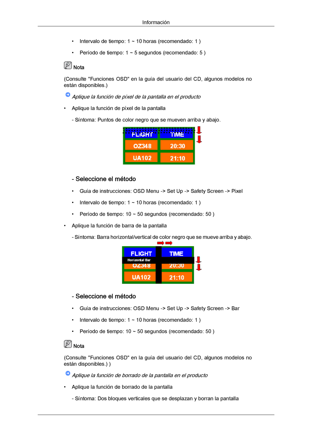 Samsung LH40MGQLBC/EN, LH40MGULBC/EN, LH46MGQLBC/EN, LH46MGULBC/EN Aplique la función de píxel de la pantalla en el producto 