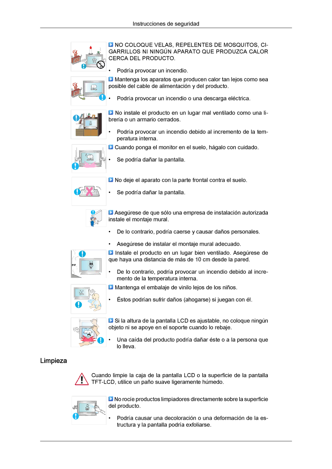 Samsung LH40MGULBC/ZB, LH40MGULBC/EN, LH40MGQLBC/EN, LH46MGQLBC/EN, LH46MGULBC/EN manual Limpieza 