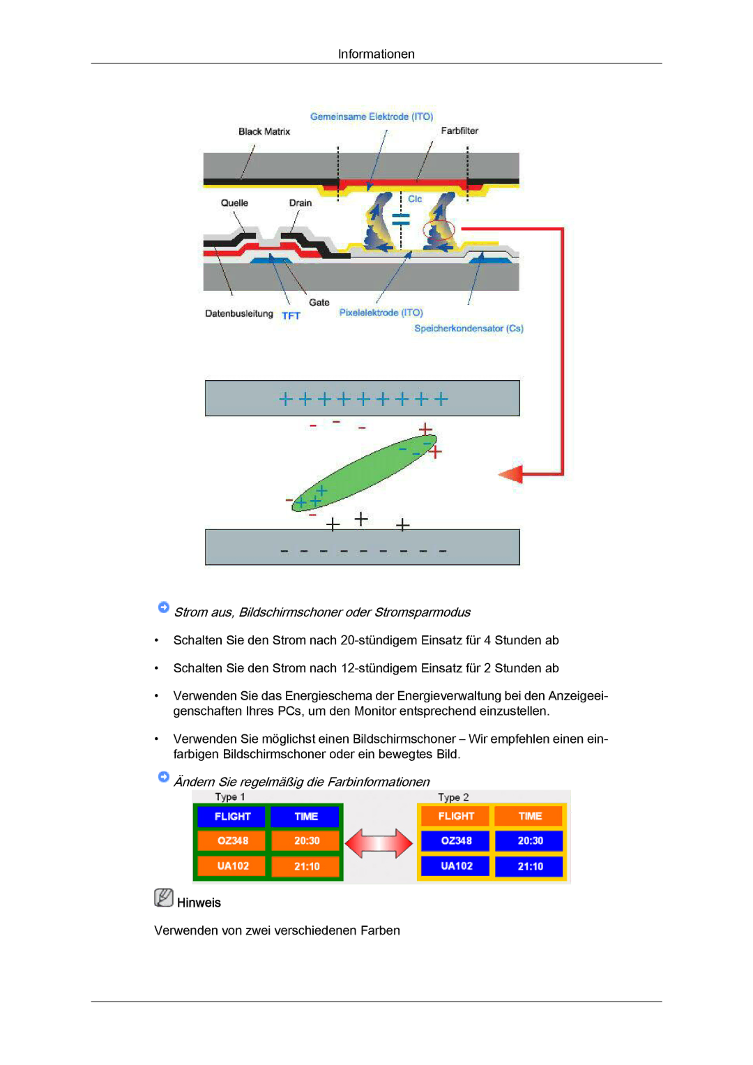 Samsung LH40MGUMBC/EN, LH46MGUMBC/EN, LH40MGULBC/EN, LH40MGQLBC/EN, LH46MGQLBC/EN Ändern Sie regelmäßig die Farbinformationen 