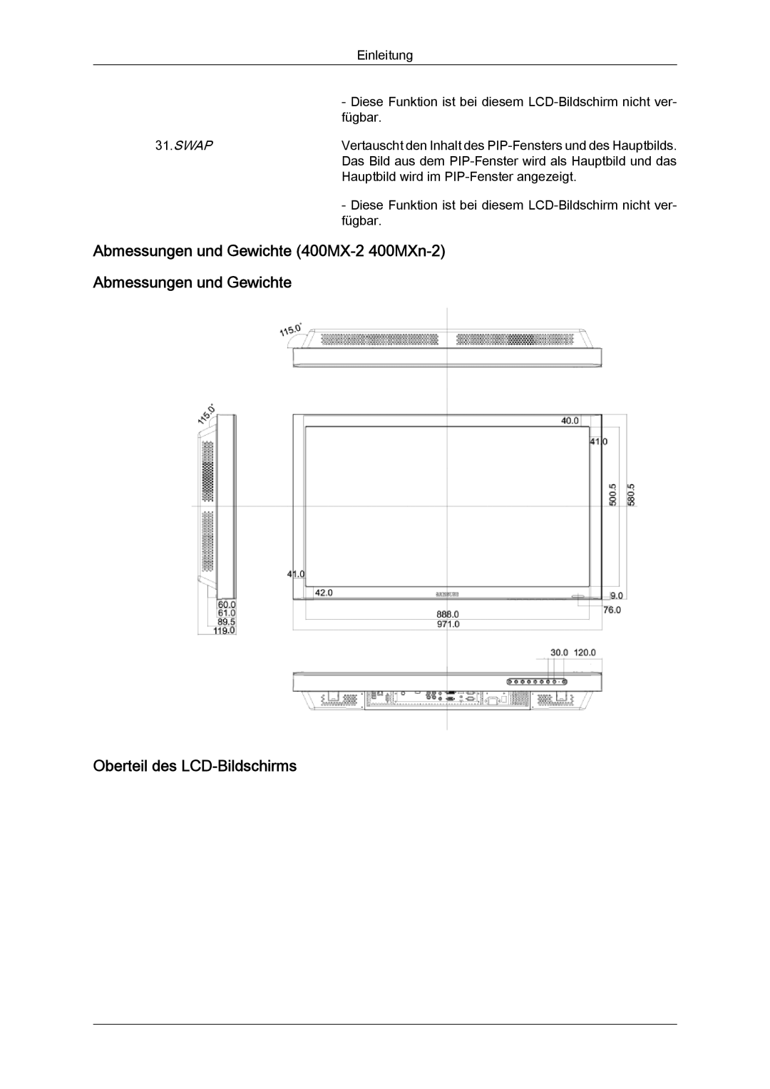 Samsung LH46MGUMBC/EN, LH40MGUMBC/EN, LH40MGULBC/EN, LH40MGQLBC/EN Diese Funktion ist bei diesem LCD-Bildschirm nicht ver 