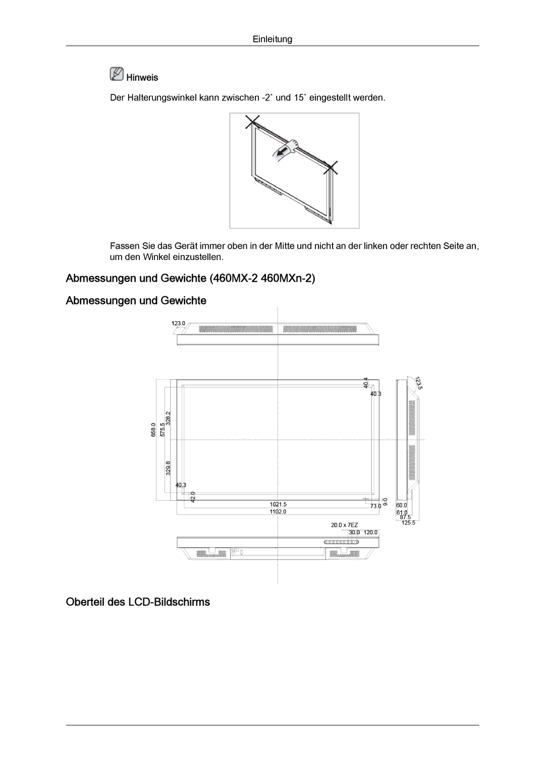 Samsung LH46MGUMBC/EN, LH40MGUMBC/EN, LH40MGULBC/EN, LH40MGQLBC/EN, LH46MGQLBC/EN, LH46MGULBC/EN manual Hinweis 