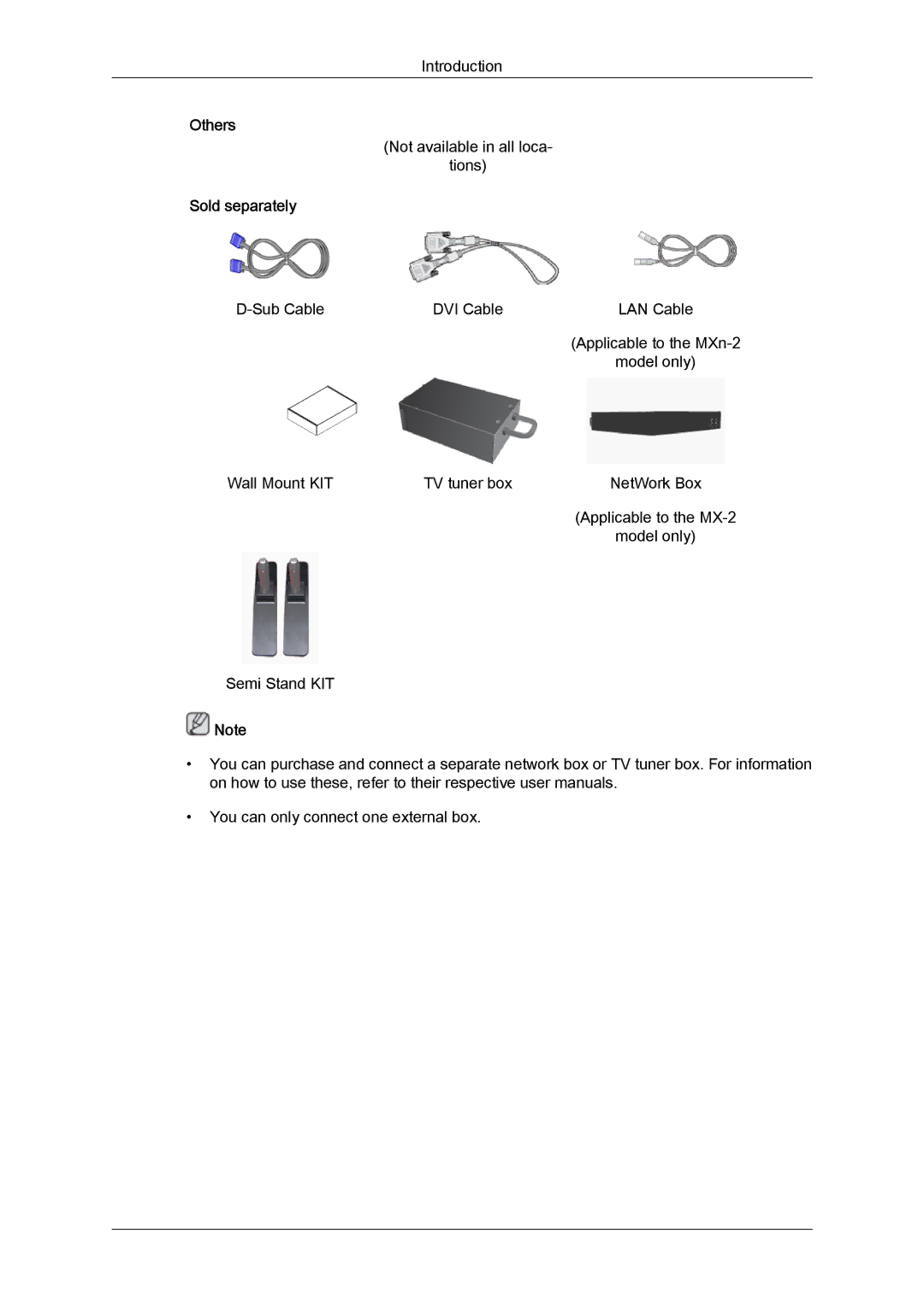 Samsung LH46MGQPBC/EN, LH40MGUMBC/EN, LH46MGUMBC/EN, LH40MGULBC/EN, LH40MGQLBC/EN, LH46MGQLBC/EN, LH40MGQPBC/EN Sold separately 