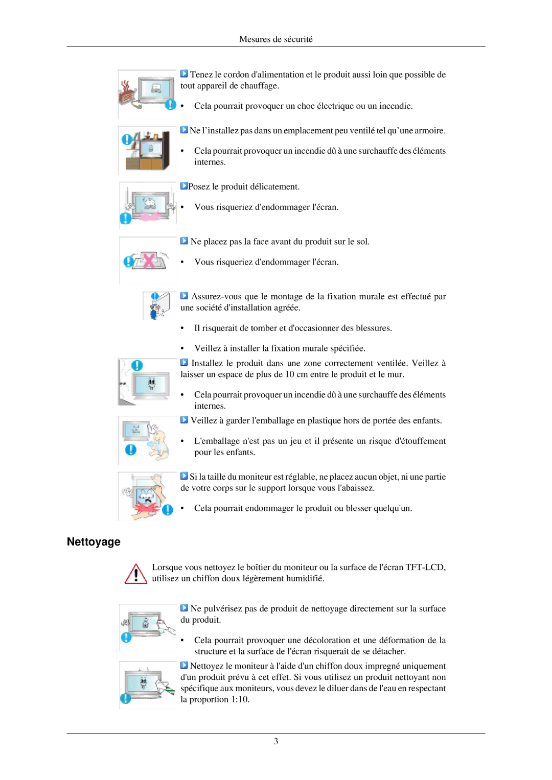 Samsung LH40MGZLBC/EN, LH40MGFLBC/EN manual Nettoyage 