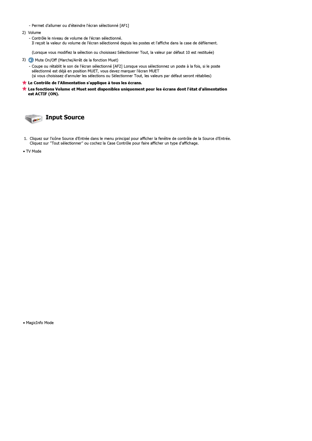 Samsung LH40MGFLBC/EN, LH40MGZLBC/EN manual Input Source 