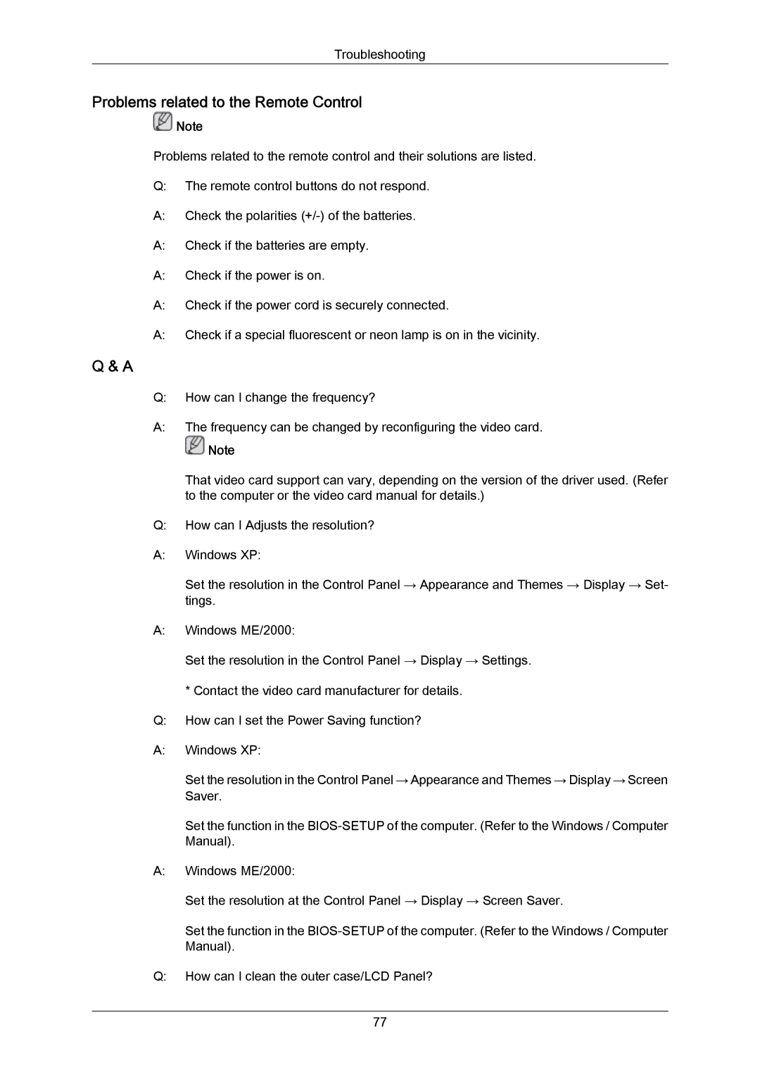 Samsung LH40MRTLBC/EN, LH40MRTLBN/EN manual Problems related to the Remote Control 