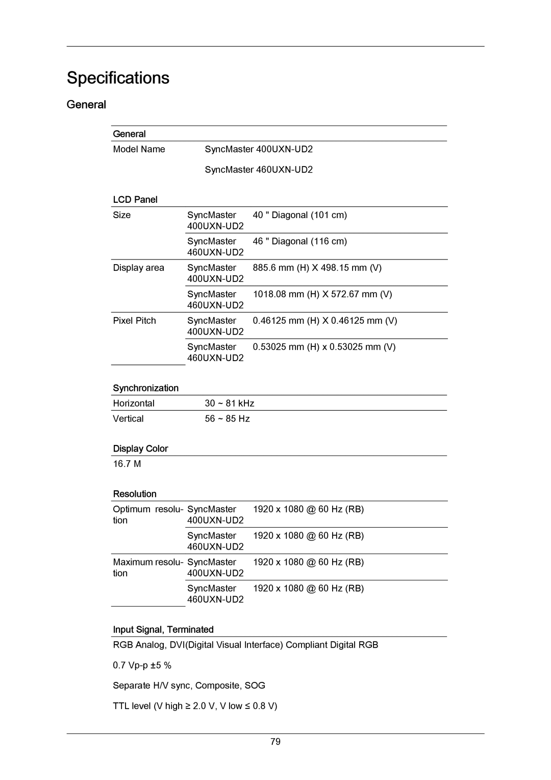 Samsung LH40MRTLBC/EN, LH40MRTLBN/EN manual General 