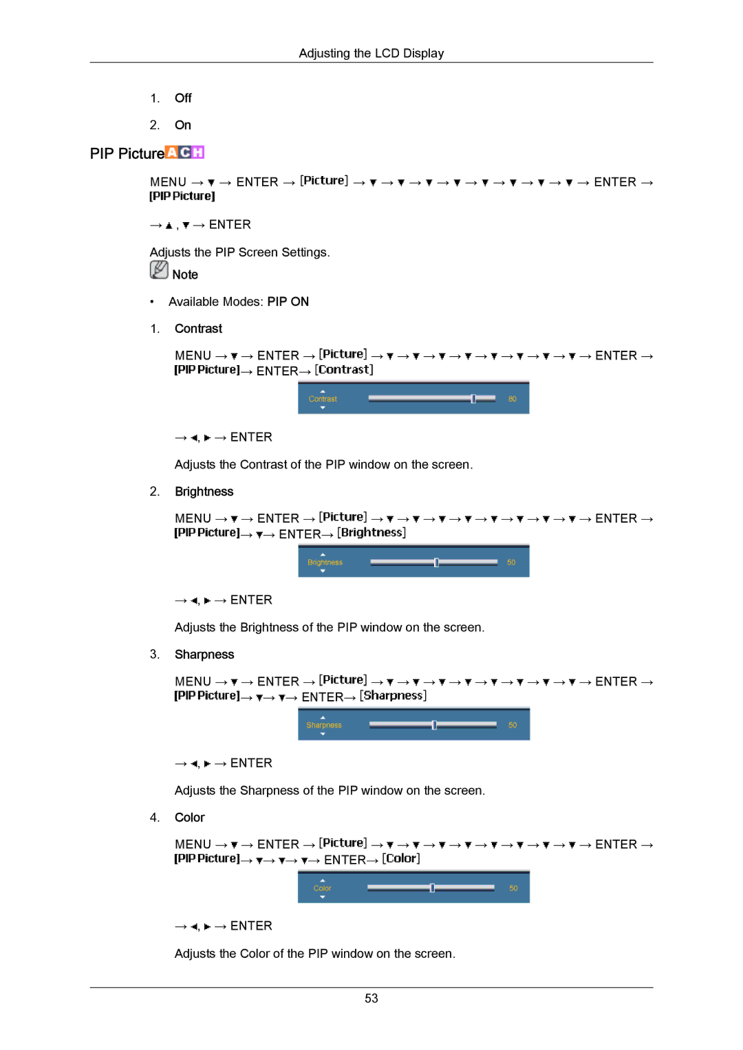 Samsung LH40MRTLBC/EN, LH40MRTLBN/EN manual PIP Picture 