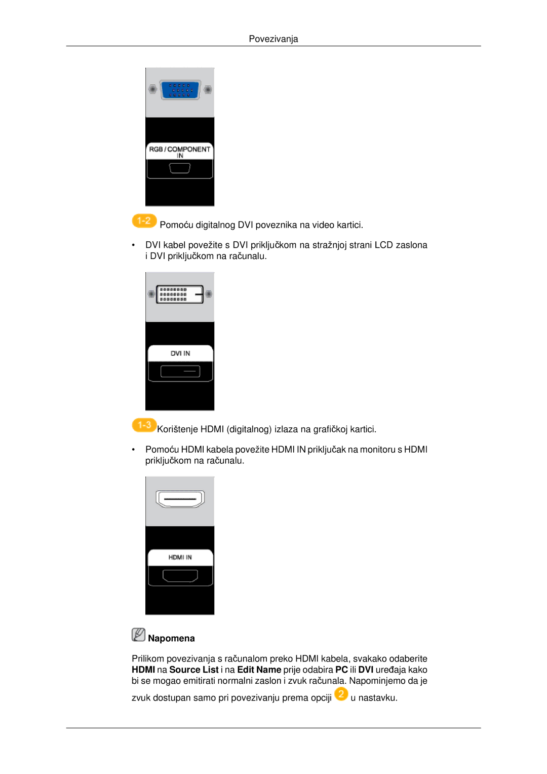 Samsung LH40MRTLBC/EN, LH46MRTLBC/EN, LH46MSTLBB/EN manual Napomena 