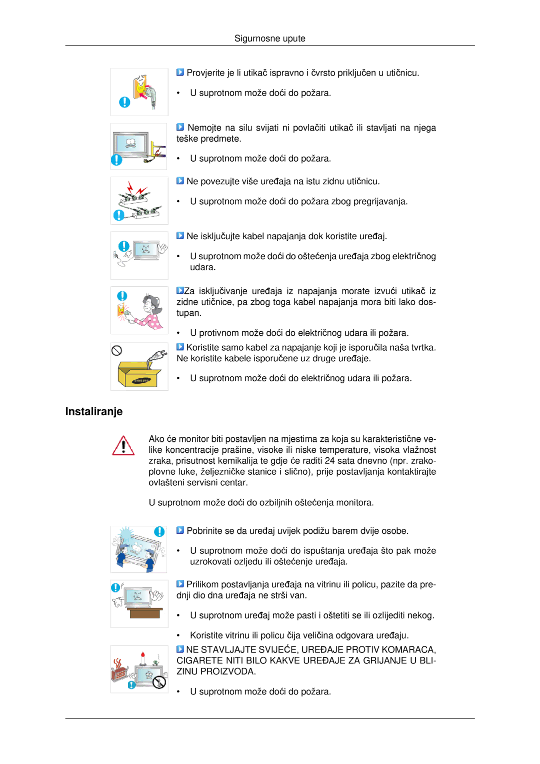 Samsung LH40MRTLBC/EN, LH46MRTLBC/EN, LH46MSTLBB/EN manual Instaliranje 