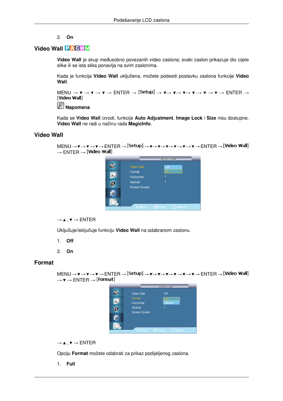 Samsung LH46MSTLBB/EN, LH40MRTLBC/EN, LH46MRTLBC/EN manual Video Wall, Format, Full 