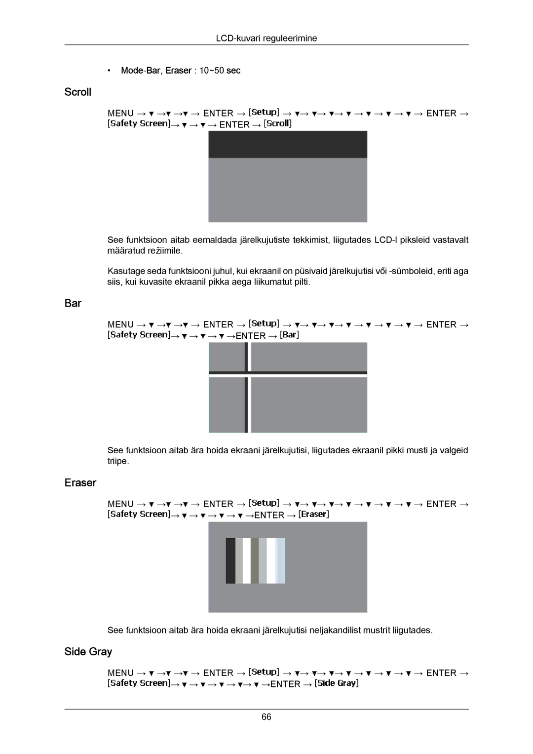 Samsung LH40MRTLBC/EN manual Scroll, Side Gray, Mode-Bar,Eraser 10~50 sec 