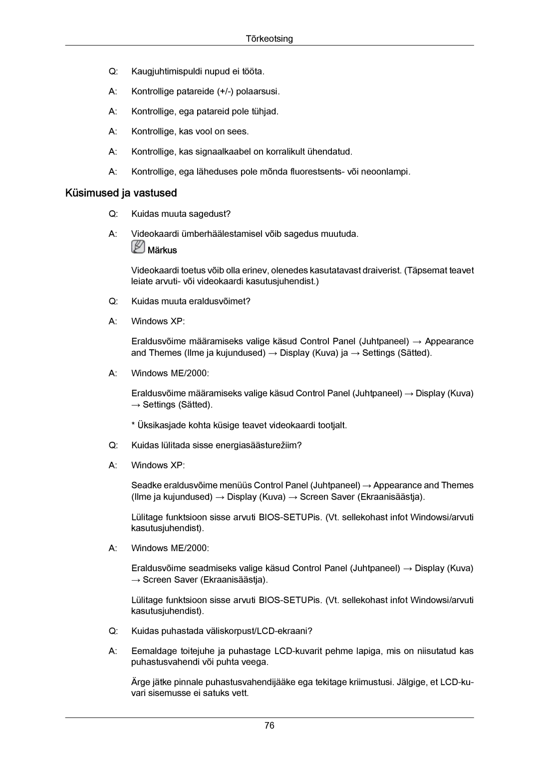 Samsung LH40MRTLBC/EN manual Küsimused ja vastused 