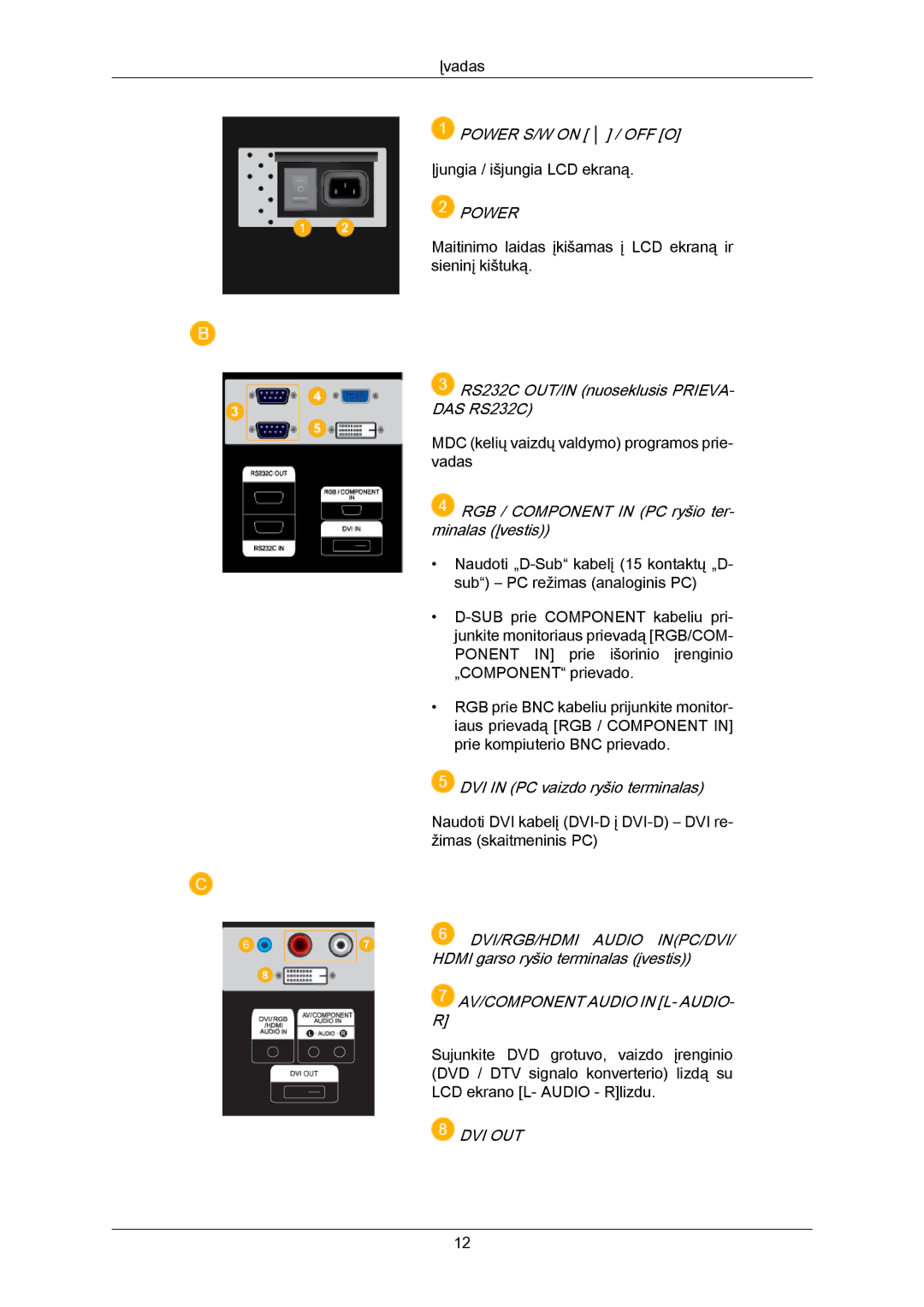 Samsung LH40MRTLBC/EN manual Power 