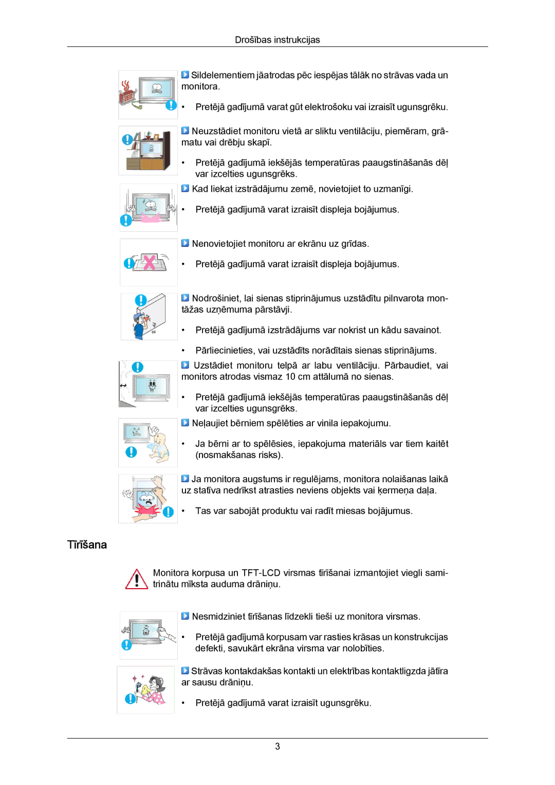 Samsung LH40MRTLBC/EN manual Tīrīšana 