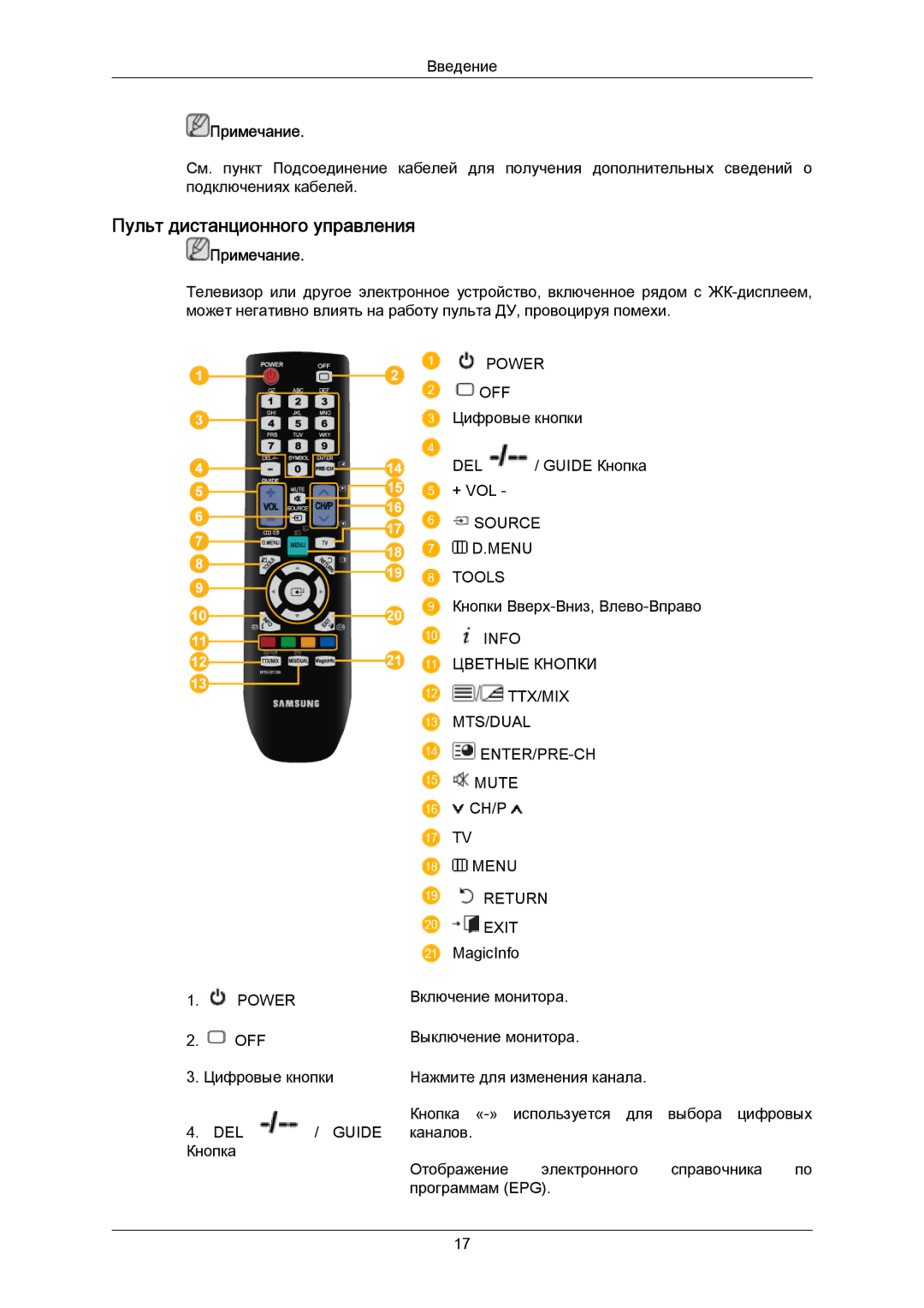 Samsung LH40MRTLBC/EN manual Пульт дистанционного управления, Menu Return Exit 