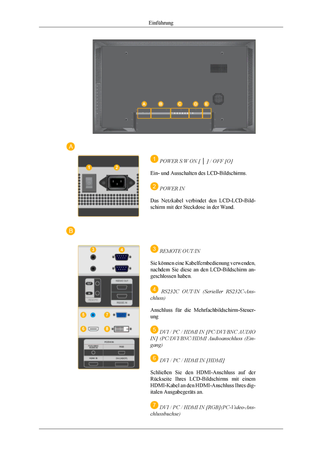 Samsung LH46MSTABB/EN, LH40MSTABB/EN, LH46MSTLBM/EN, LH40MSTLBM/EN, LH46MSTLBB/EN, LH40MSTLBB/EN, LH40MSPLBM/EN manual Power 