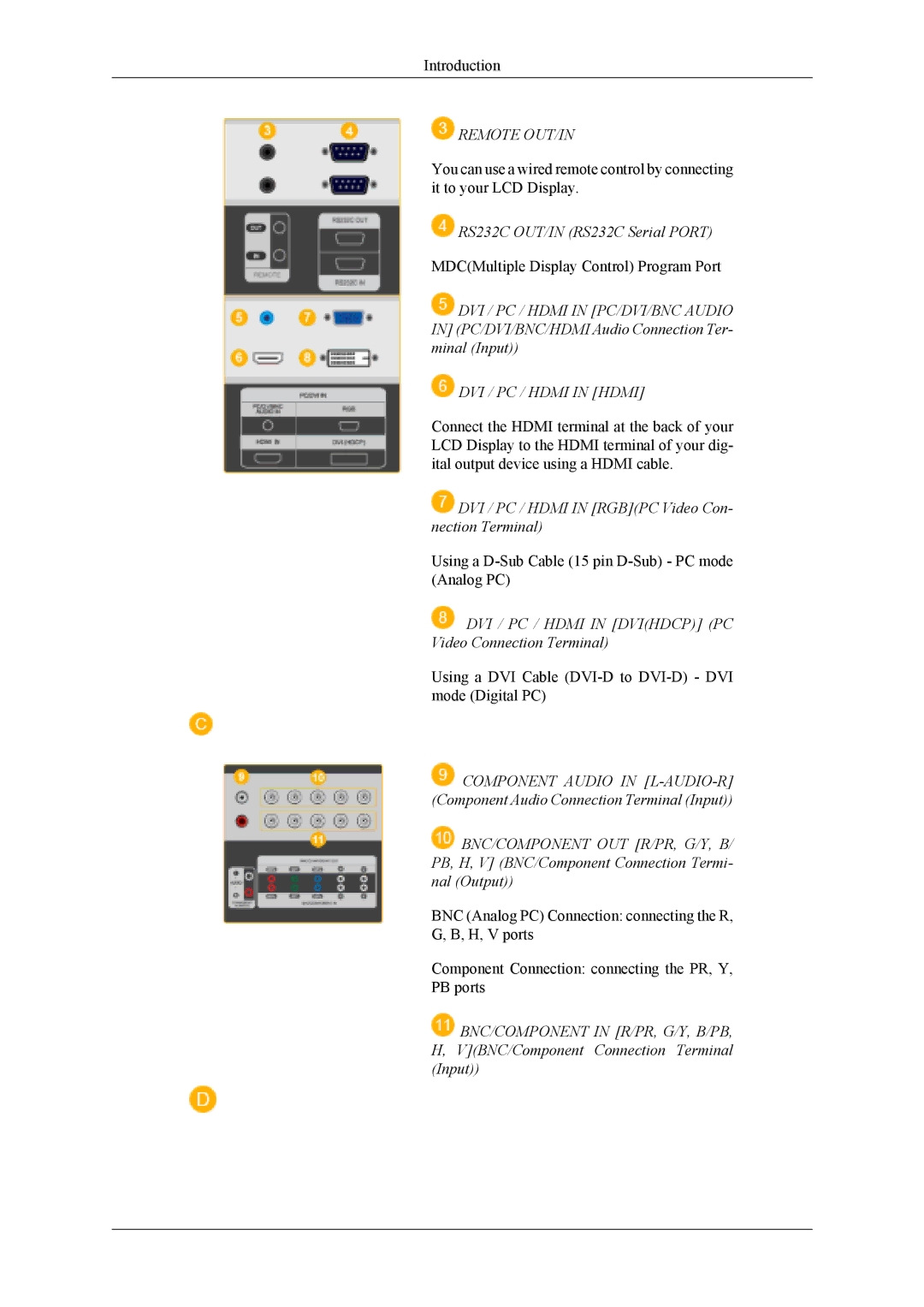 Samsung LH40MSTLBM/XV, LH40MSTABB/EN, LH46MSTABB/EN, LH46MWTLBN/EN, LH40MSPLBM/XJ, LH40MSTLBM/ZA, LH46MSTLBM/EN Remote OUT/IN 