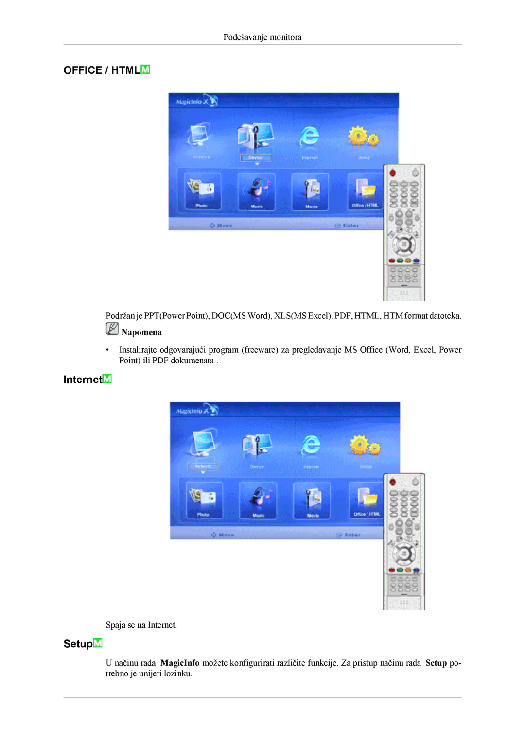 Samsung LH40MWTLBN/EN, LH40MSTLBM/EN, LH46MSTLBB/EN manual Office / Html, Internet 