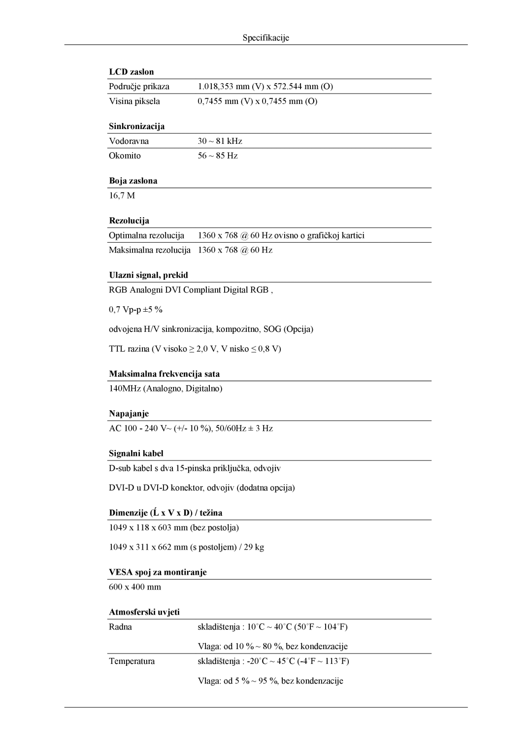 Samsung LH40MWTLBN/EN, LH40MSTLBM/EN, LH46MSTLBB/EN manual Sinkronizacija 