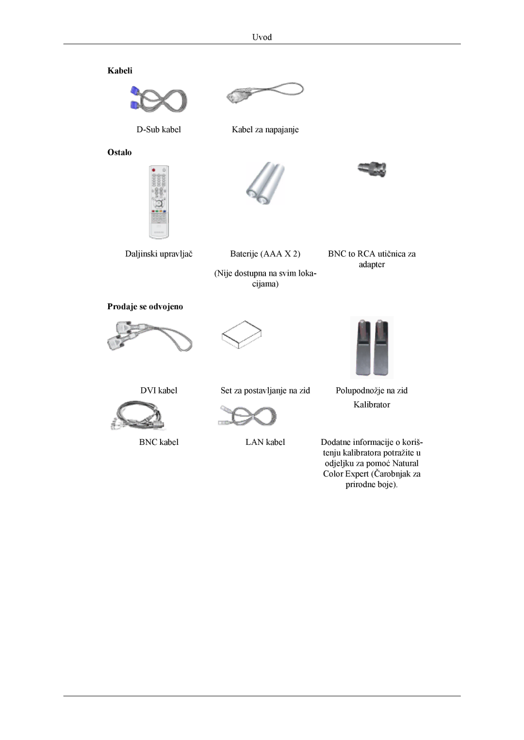 Samsung LH46MSTLBB/EN, LH40MSTLBM/EN, LH40MWTLBN/EN manual Kabeli 