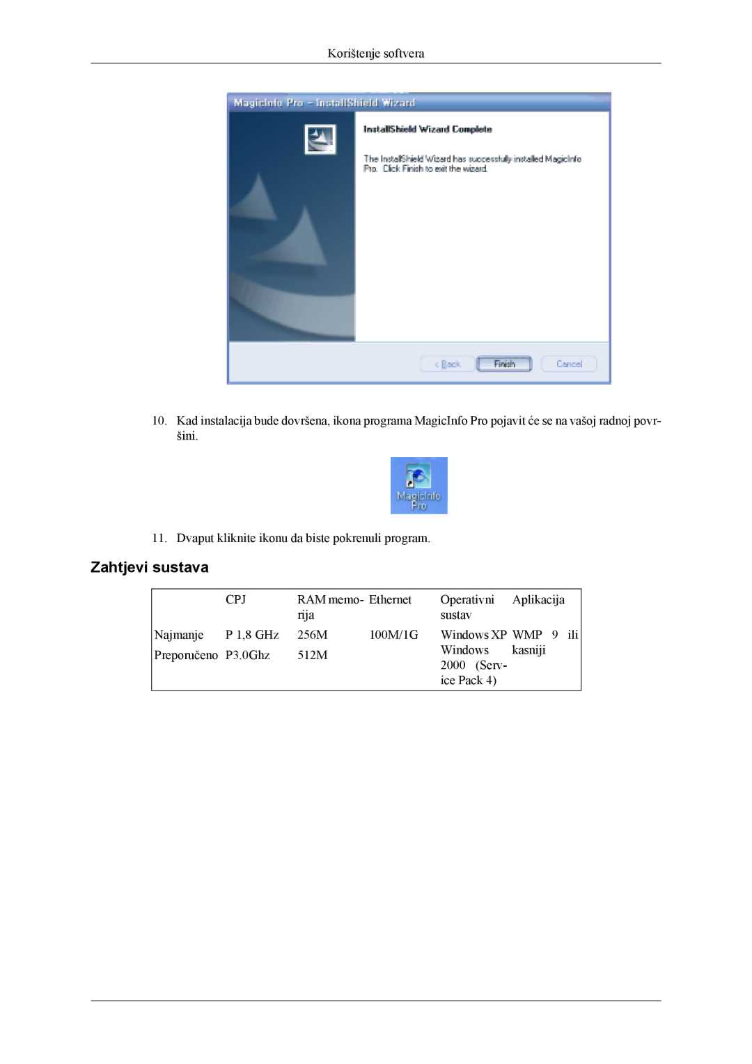 Samsung LH40MSTLBM/EN, LH46MSTLBB/EN, LH40MWTLBN/EN manual Zahtjevi sustava, Cpj 