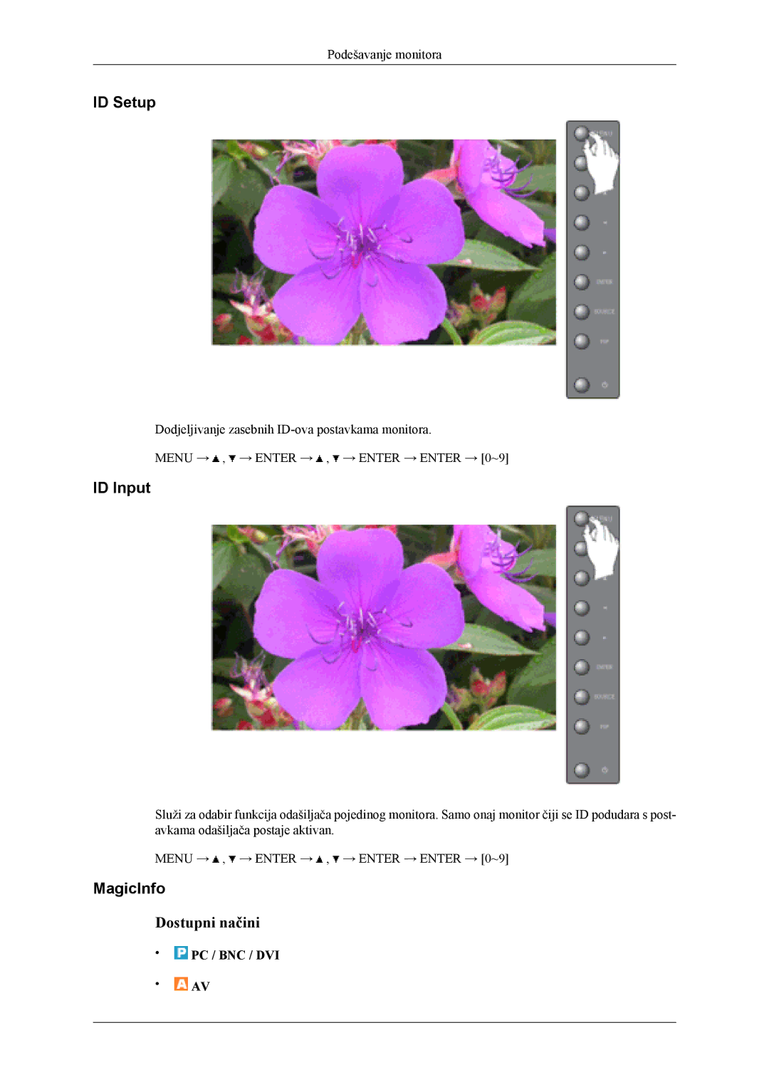 Samsung LH46MSTLBB/EN, LH40MSTLBM/EN, LH40MWTLBN/EN manual ID Setup, ID Input 